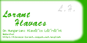 lorant hlavacs business card